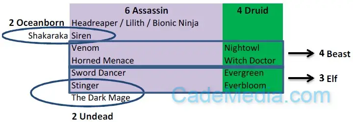 Combo Assassin + Druid + Beast + Elf + Undead + Oceanborn