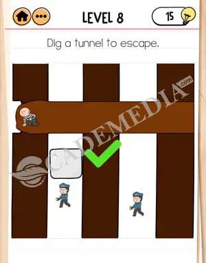 Jawaban Brain Test 2 Prison Escape Level 8