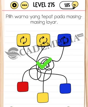 Pilih warna yang tepat pada masing-masing layar (Brain Test Level 275)