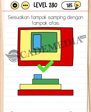 Sesuaikan tampak samping dengan tampak atas (Brain Test Level 280)