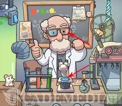 Kunci Jawaban Find Out Laboratorium (Crazy Lab) : Lensa profesor, mikroskop