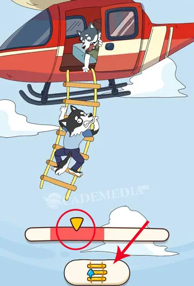 Kunci Jawaban Brain Find Anjing (Husky) naik tangga helikopter