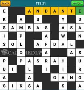 Kunci Jawaban TTS Asli Level 21 s/d 30