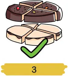 Potong kue jadi 8 bagian, butuh berapa kali potong? (Brain Out Level 178)