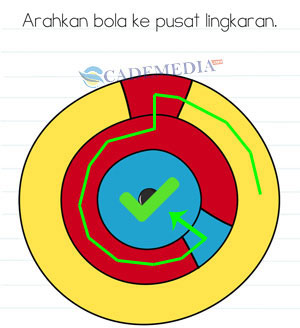 Arahkan bola ke pusat lingkaran (Brain Test Level 317)