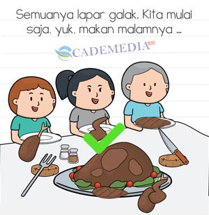 Semuanya lapar galak. Kita mulai saja, yuk, makan malamnya … (Brain Test Level 337)