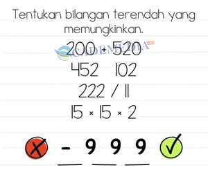 Kunci Jawaban Brain Test Minggu 18 Tentukan bilangan terendah yang memungkinkan