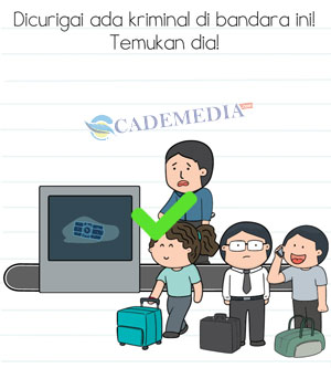 Dicurigai ada kriminal di bandara ini! Temukan dia! (Brain Test Level 334)