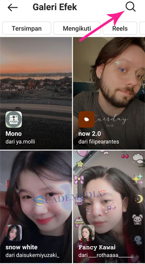 Mencari Filter di Galeri Efek