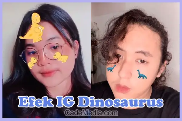 Efek IG Dinosaurus kuning dan biru