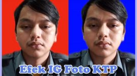 Efek Filter IG latar belakang (background) merah dan biru untuk pas foto KTP