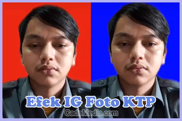 Efek Filter IG latar belakang (background) merah dan biru untuk pas foto KTP