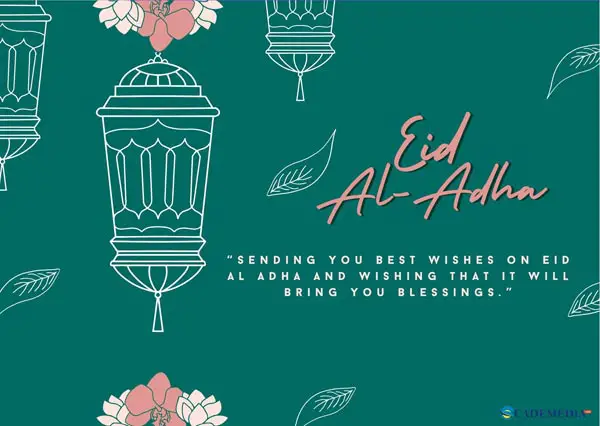 Kartu Ucapan Selamat Hari Raya Idul Adha1442 Hijriyah (2021) Bahasa Inggris Aesthetic