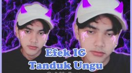 Efek Filter IG Tanduk Ungu Background Petir Purplez Viral