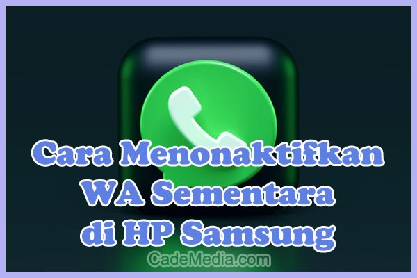 Cara Menonaktifkan (off) WA Sementara di HP Samsung Tanpa Mematikan Data Seluler / Wifi