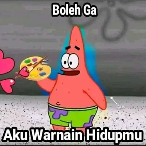 Stiker Patrick Bucin : Boleh ga aku warnain hidupmu