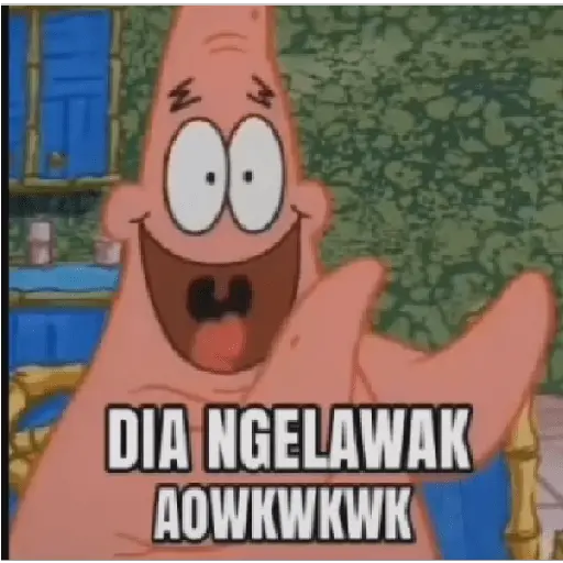 Stiker Patrick Lucu : Dia ngelawak Aowkwkwk