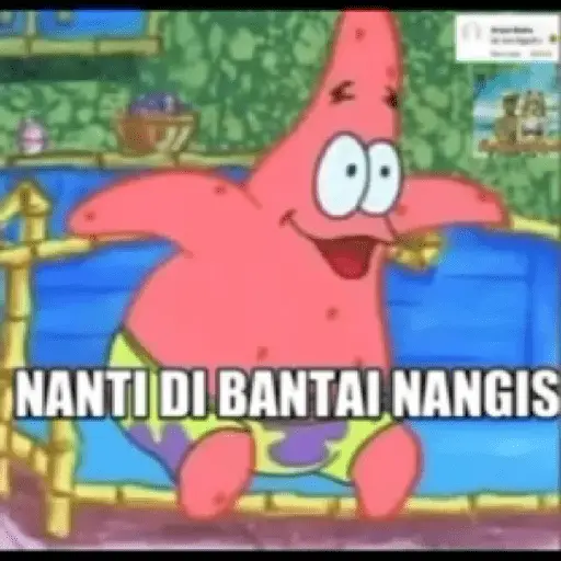 Stiker Patrick Sindiran Free Fire (FF) : nanti dibantai nangis