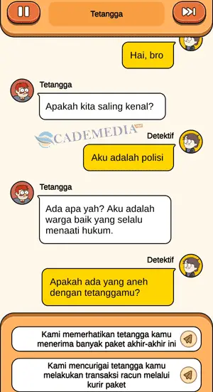 Chat percakapan detektif dan tetangga masalah pencuri paket