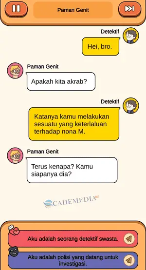 Chat percakapan detektif dan paman genit terkait nona M bagian pertama