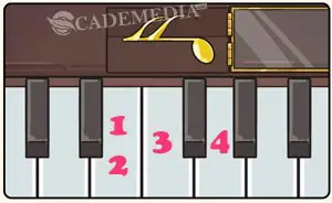 cara membuka penutup not piano