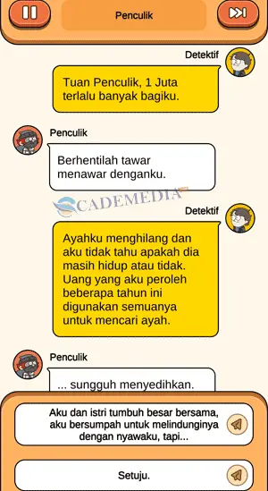 Chat percakapan detektif dan penculik untuk menyelamatkan sandera bagian keempat