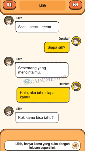 Chat percakapan detektif dan Lilith bagian pertama