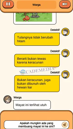 Chat percakapan detektif dan warga bagian kelima