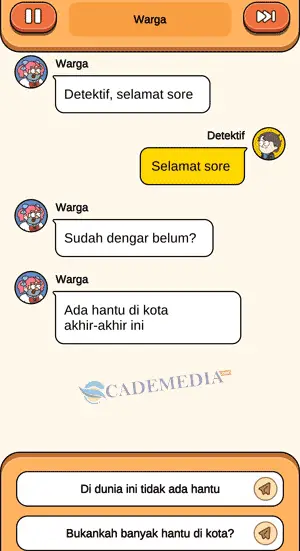 chat percakapan detektif dan warga tentang si hantu bagian pertama