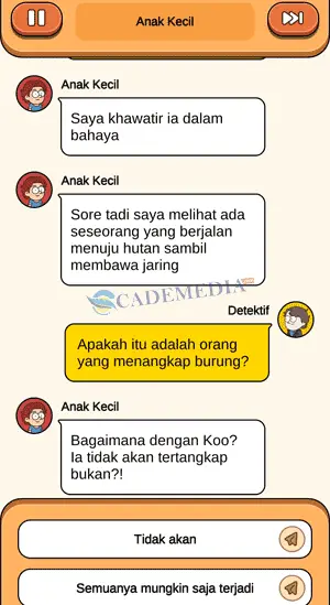 Chat percakapan detektif dan anak kecil tentang Koo bagian kedua