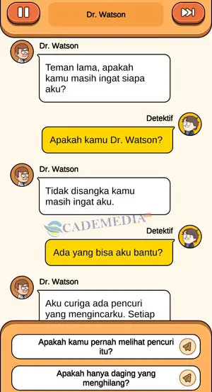 Chat Dr. Watson dan Detektif bagian pertama