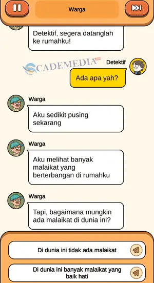 Chat percakapan detektif dan warga masalah halusinasi bagian pertama