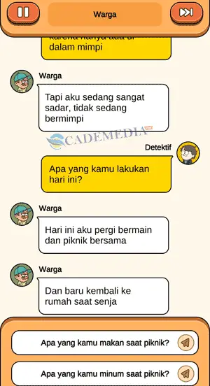 Chat percakapan detektif dan warga masalah halusinasi bagian kedua