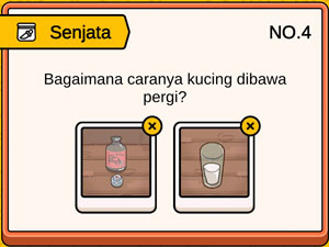 Senjata: Botol obat yang kosong dan susu