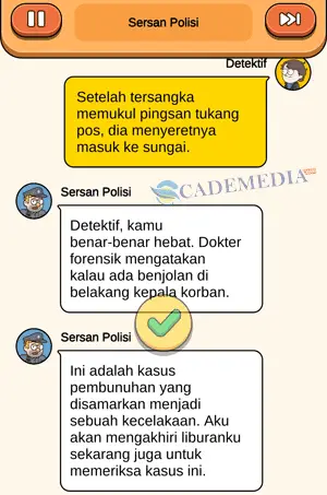 Kunci Jawaban Case Hunter Level 81 Misteri di Tepi Sungai