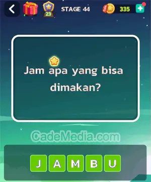 Kunci Jawaban Letak Otak Stage 44