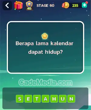 Kunci Jawaban Letak Otak Stage 60